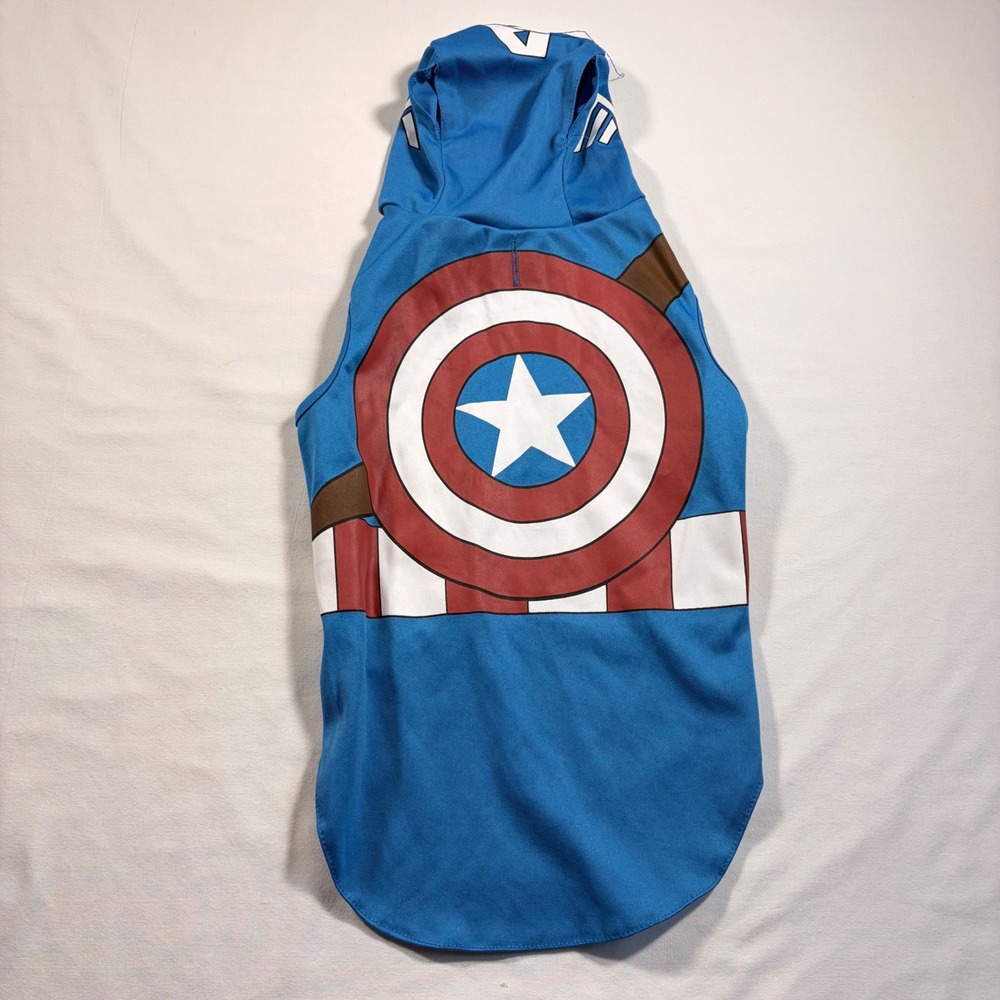 Marvel Pet Halloween Collection Captain America Dog Hoodie Blue Costume